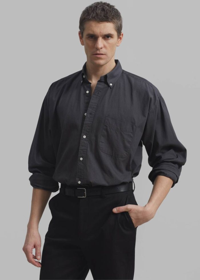 Men Sinclair Shirt - Charcoal Grey Tops The Frankie Shop