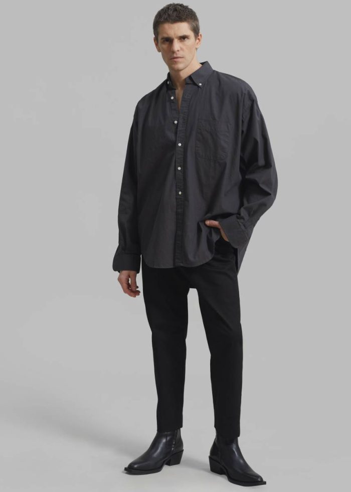 Men Sinclair Shirt - Charcoal Grey Tops The Frankie Shop