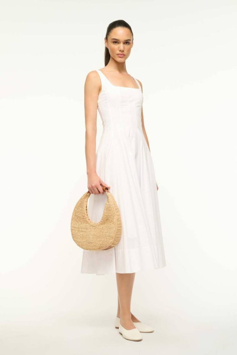 Moon Raffia Bag Natural Tan Staud Women Shoulder