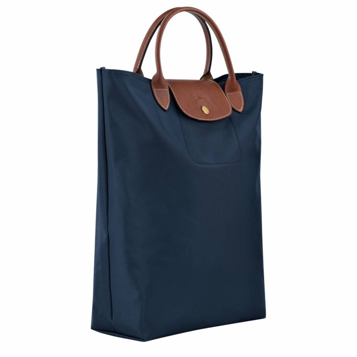 Navy Le Pliage Original M Tote Bag Navy - Canvas Longchamp Women Handbags