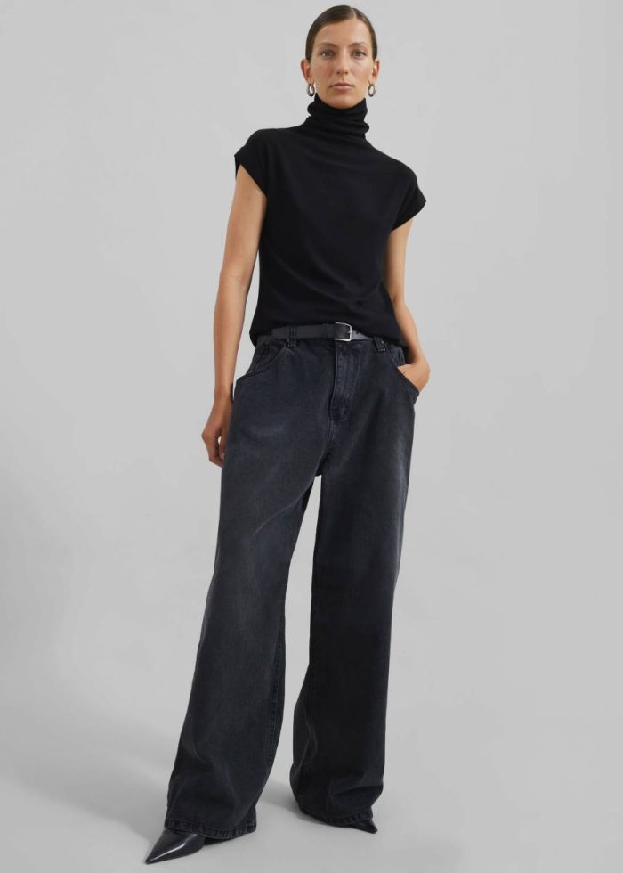 Nile Turtleneck Top - Black The Frankie Shop Women Tops Black