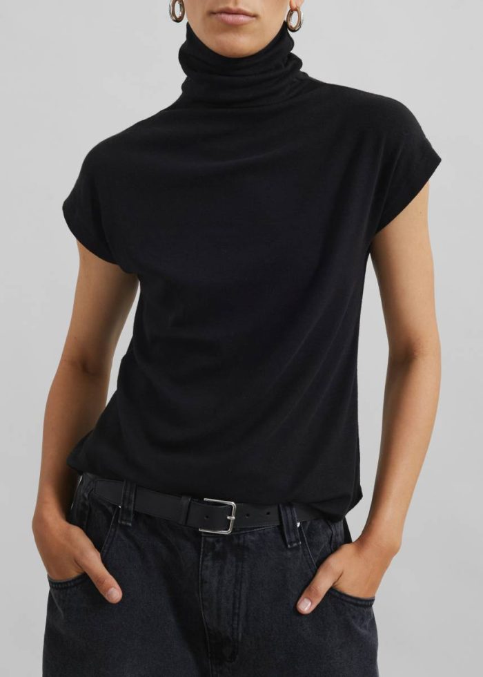 Nile Turtleneck Top - Black The Frankie Shop Women Tops Black