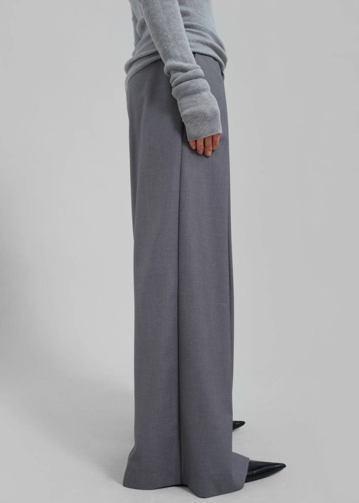 Noor Wide Pants - Grey The Frankie Shop Bottoms Grey Women