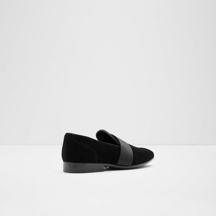 Open Black Leather Suede Loafers & Slip-Ons Asaria Open Black Leather Suede Men's Loafers & Slip-Ons Aldo Men