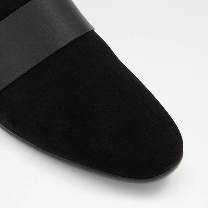 Open Black Leather Suede Loafers & Slip-Ons Asaria Open Black Leather Suede Men's Loafers & Slip-Ons Aldo Men
