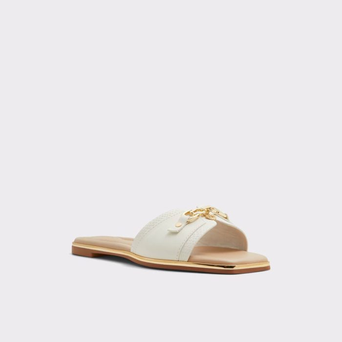 Open White Aldo Alamassi Open White Women's Flat Sandals Women Sandals