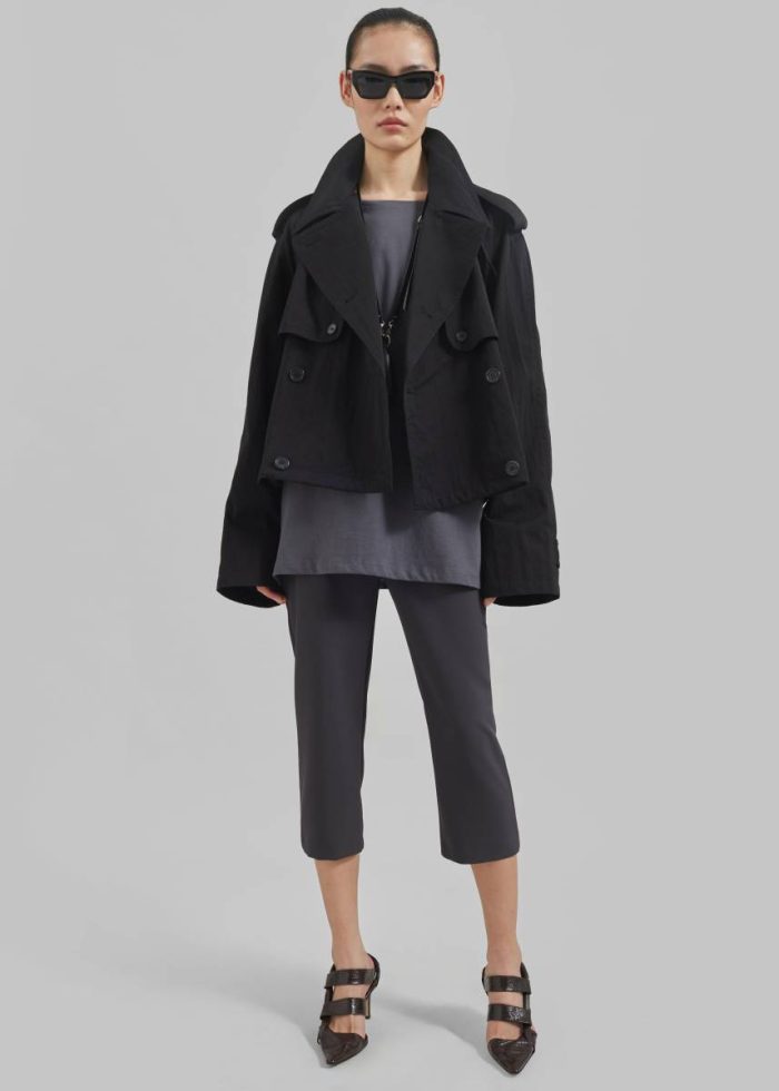 Outerwear Black The Frankie Shop Mads Cropped Trench - Black Women