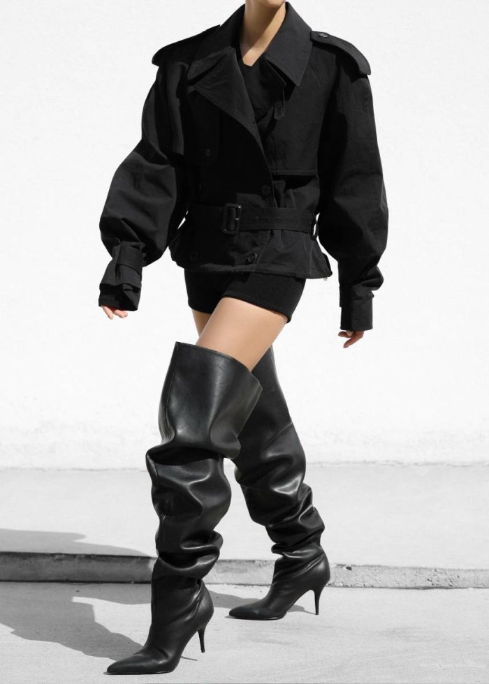 Outerwear Black The Frankie Shop Mads Cropped Trench - Black Women