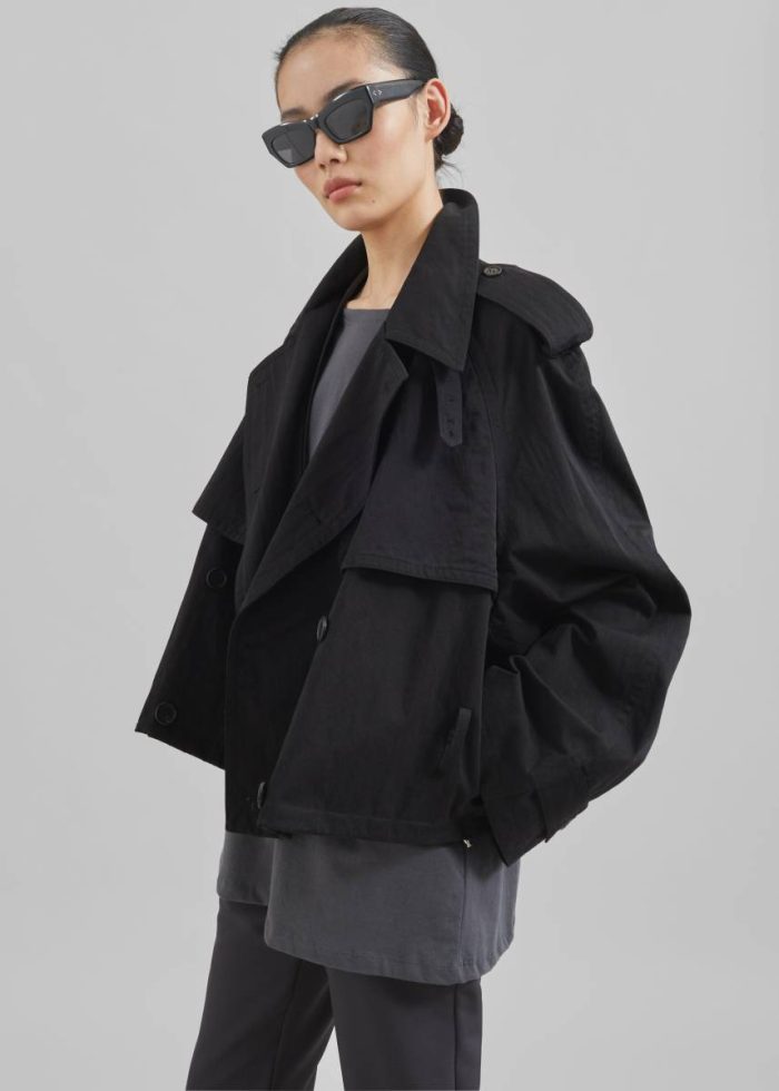 Outerwear Black The Frankie Shop Mads Cropped Trench - Black Women