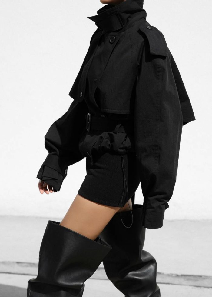 Outerwear Black The Frankie Shop Mads Cropped Trench - Black Women