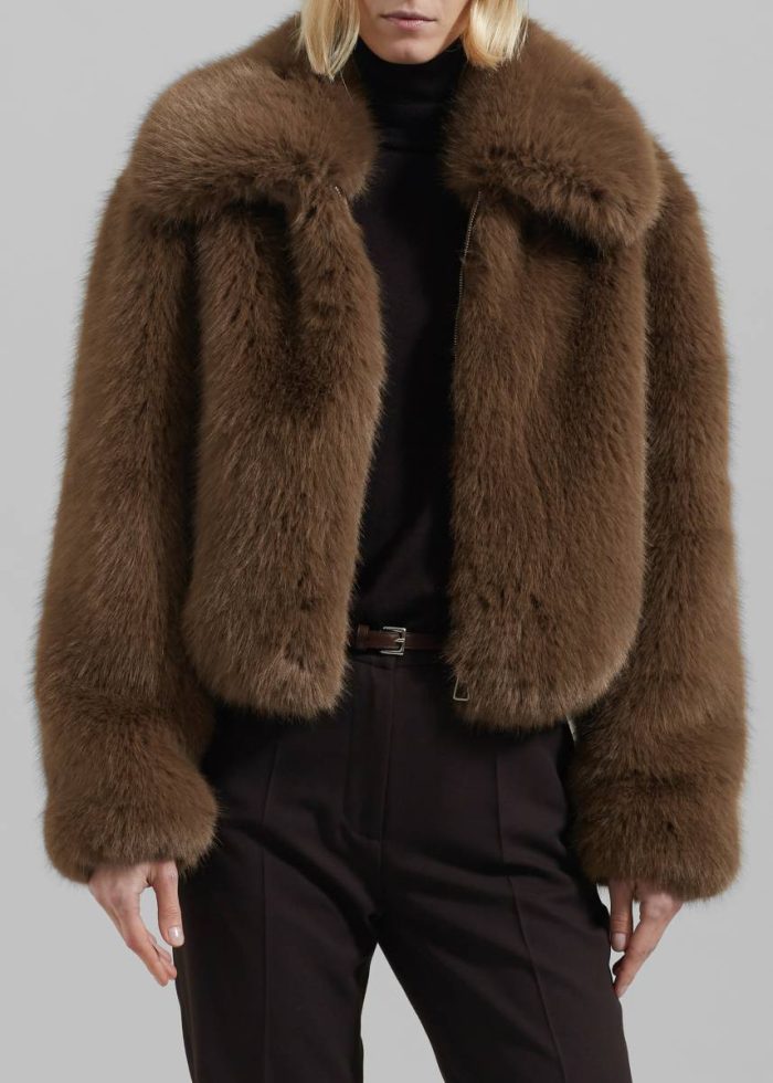 Outerwear Brown Women The Frankie Shop Hope Faux Fur Jacket - Camel