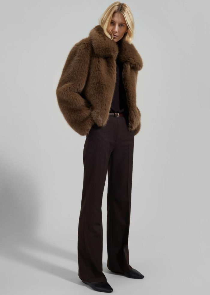 Outerwear Brown Women The Frankie Shop Hope Faux Fur Jacket - Camel