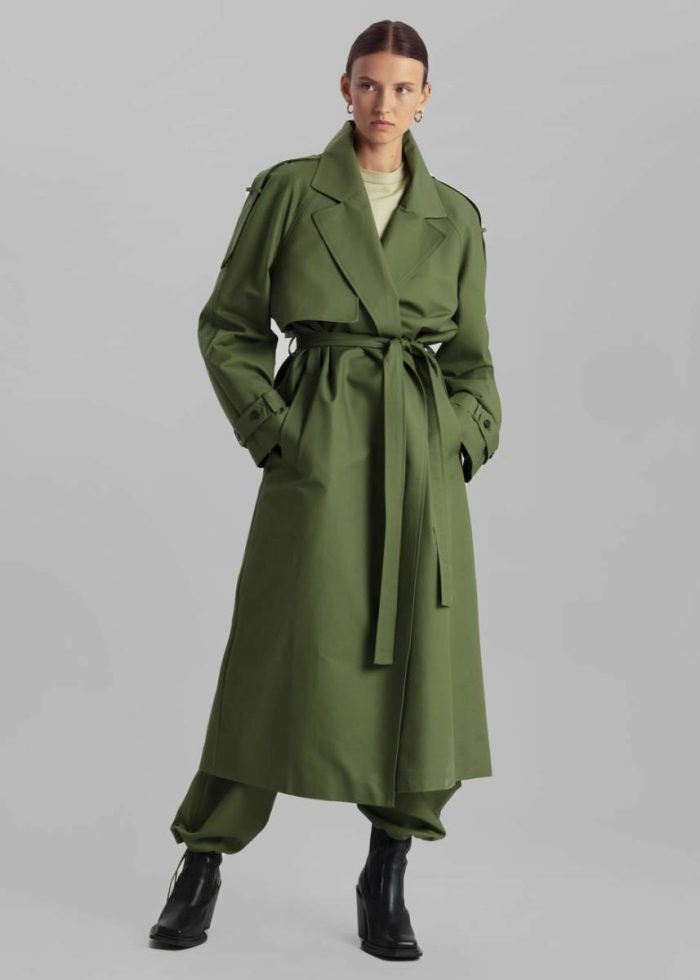 Outerwear Green Suzanne Trench Coat - Olive The Frankie Shop Women