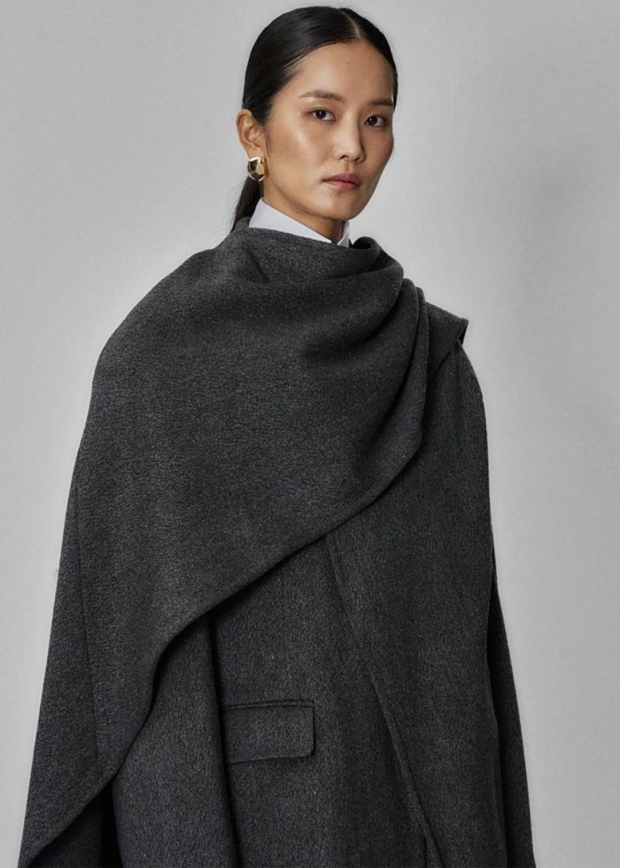 Outerwear Grey The Frankie Shop Whisella Cape - Charcoal Women