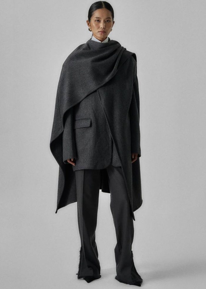 Outerwear Grey The Frankie Shop Whisella Cape - Charcoal Women