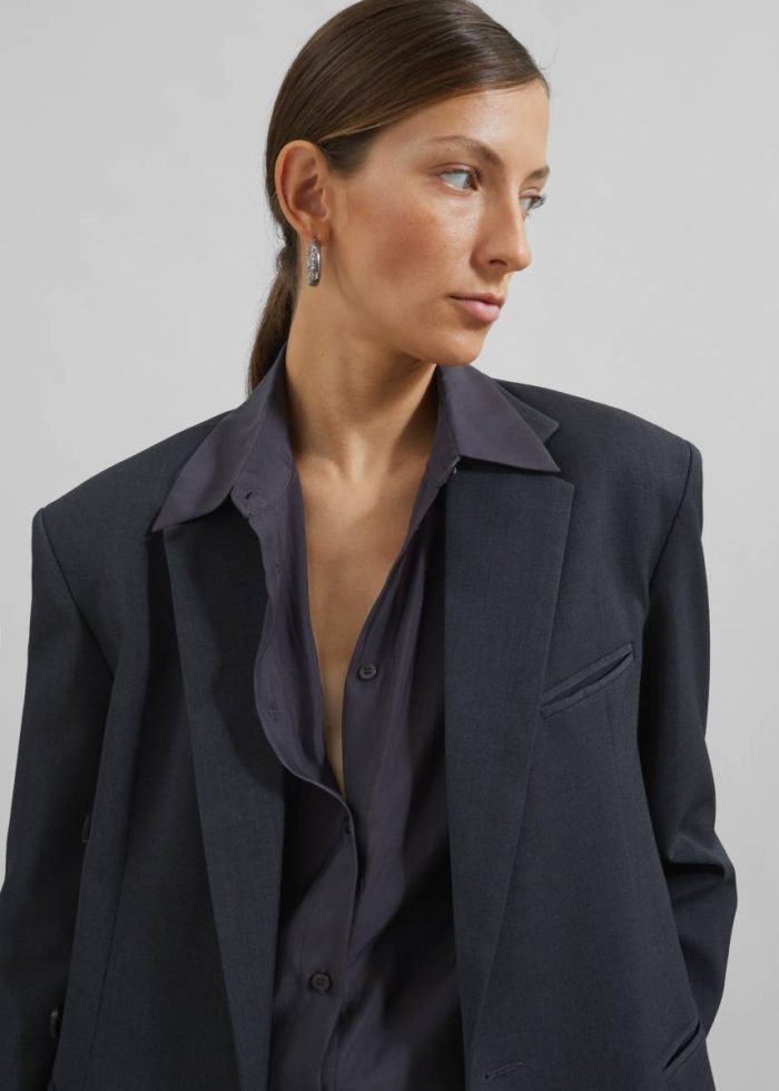 Outerwear Grey The Frankie Shop Women Mazie Blazer - Charcoal