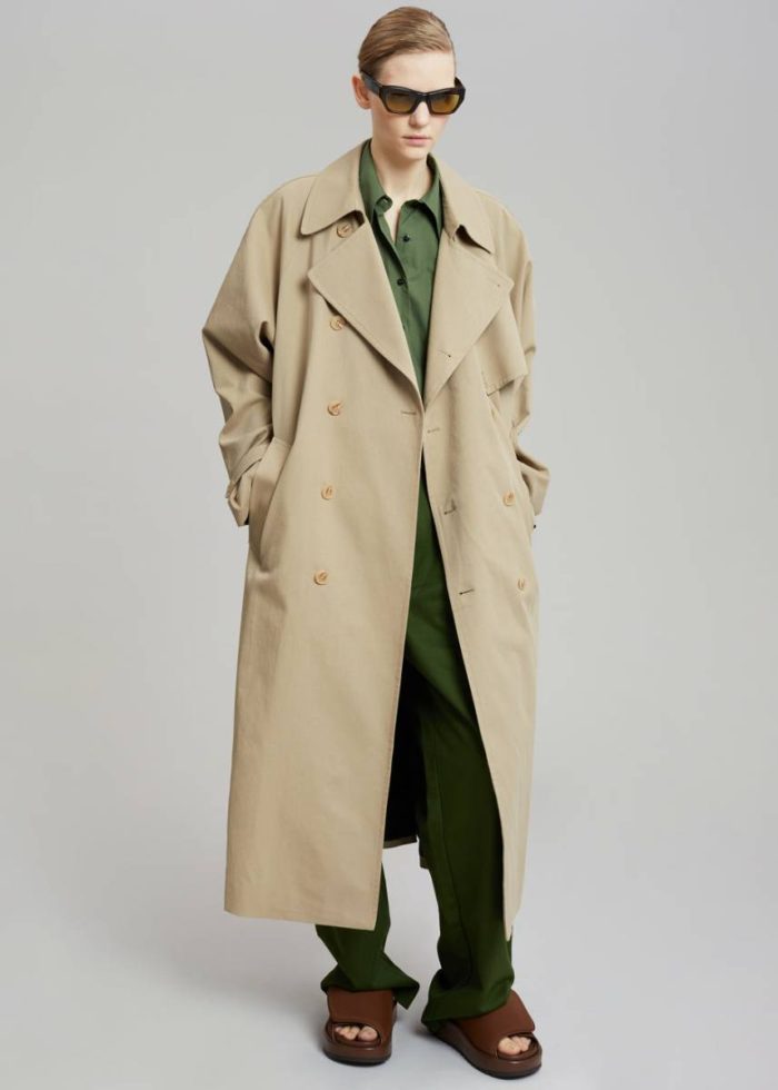 Outerwear Men Beige The Frankie Shop Umi Belted Trench Coat - Beige
