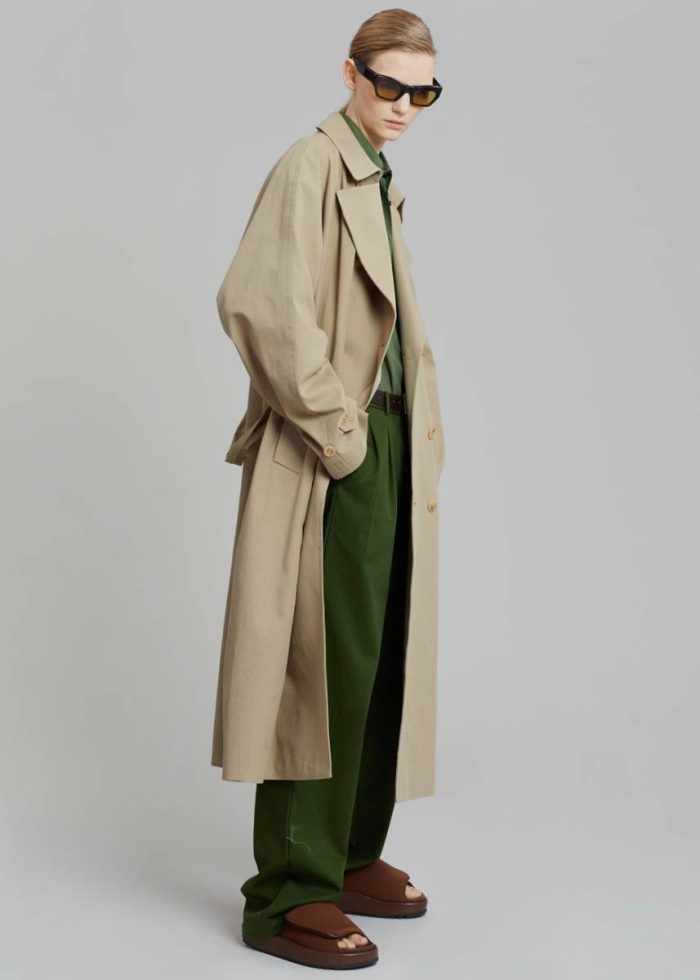 Outerwear Men Beige The Frankie Shop Umi Belted Trench Coat - Beige