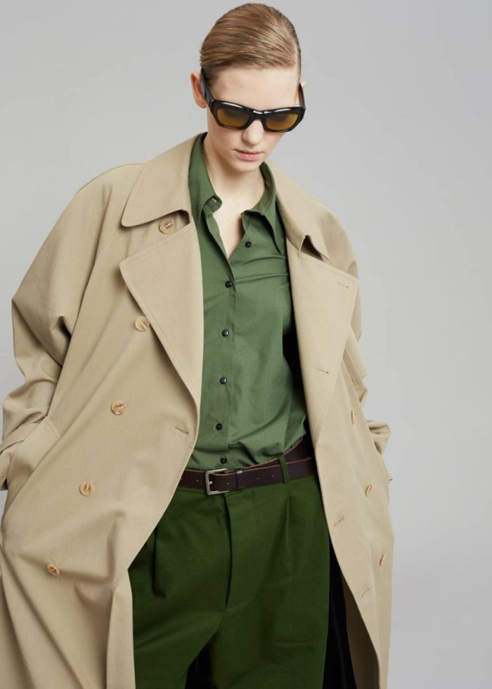 Outerwear Men Beige The Frankie Shop Umi Belted Trench Coat - Beige