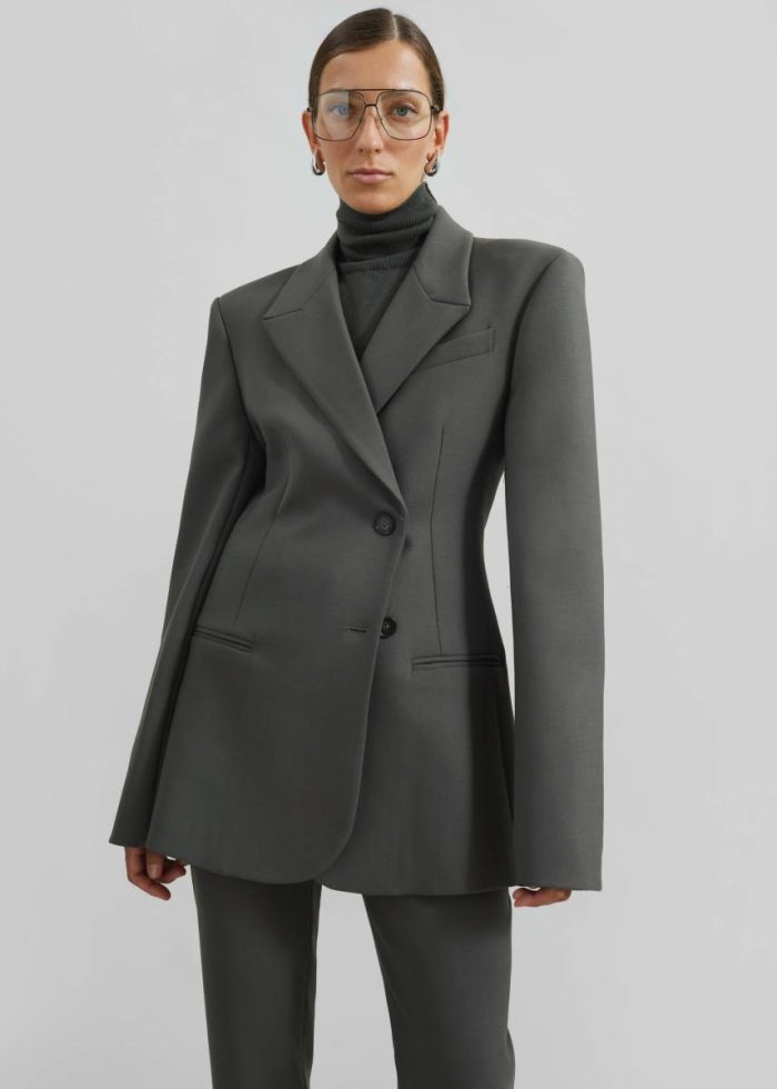 Outerwear Morrison Crossover Blazer - Light Khaki Green The Frankie Shop Women