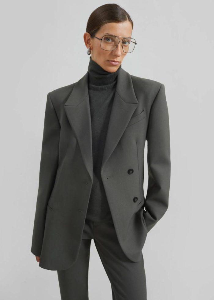 Outerwear Morrison Crossover Blazer - Light Khaki Green The Frankie Shop Women