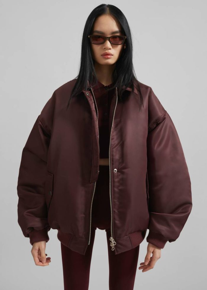 Outerwear Nalden Padded Bomber Jacket - Burgundy Women The Frankie Shop Red