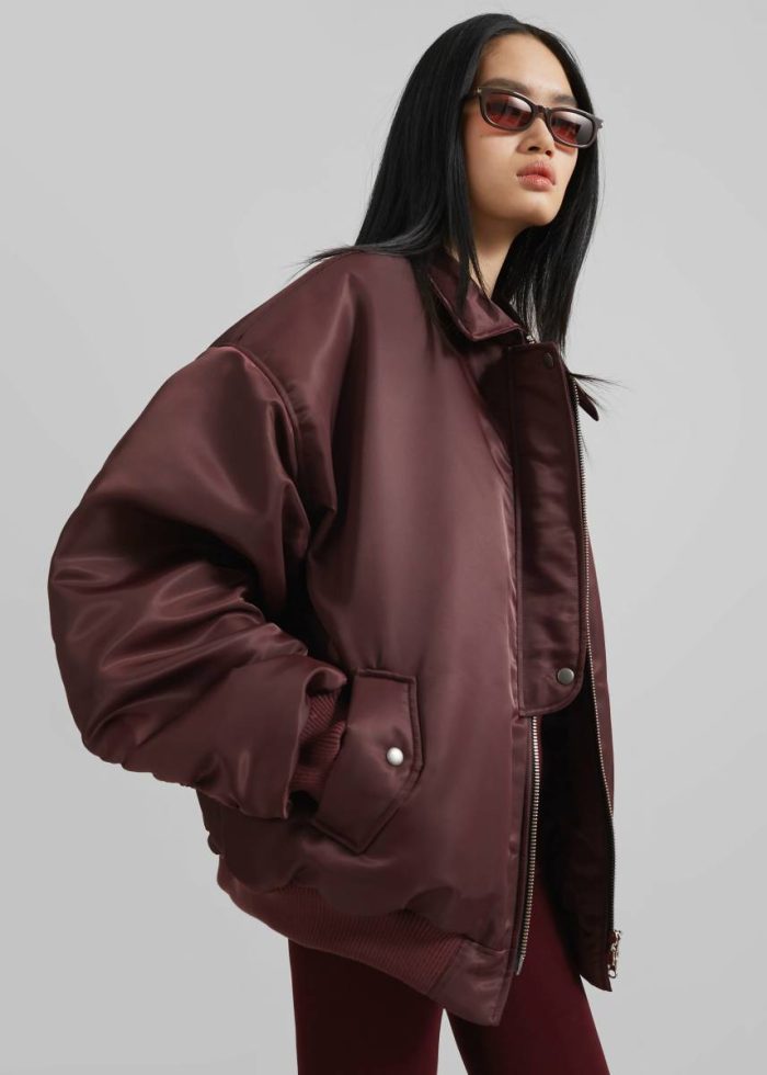 Outerwear Nalden Padded Bomber Jacket - Burgundy Women The Frankie Shop Red
