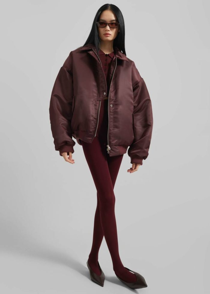 Outerwear Nalden Padded Bomber Jacket - Burgundy Women The Frankie Shop Red