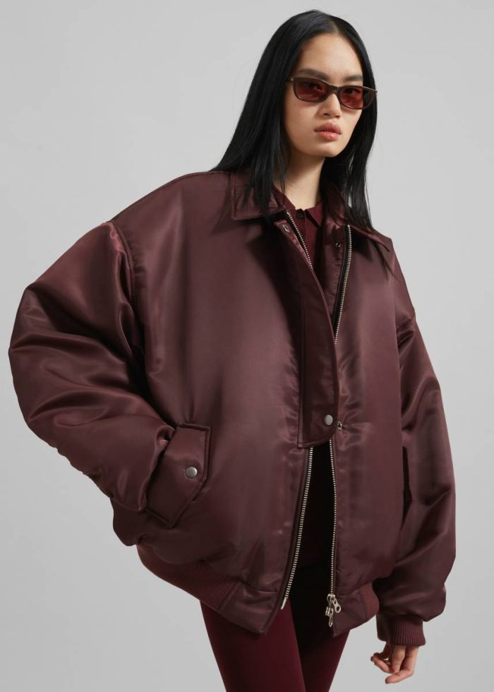 Outerwear Nalden Padded Bomber Jacket - Burgundy Women The Frankie Shop Red