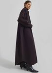Outerwear Purple Women Dallas Wool Overcoat - Dark Plum The Frankie Shop