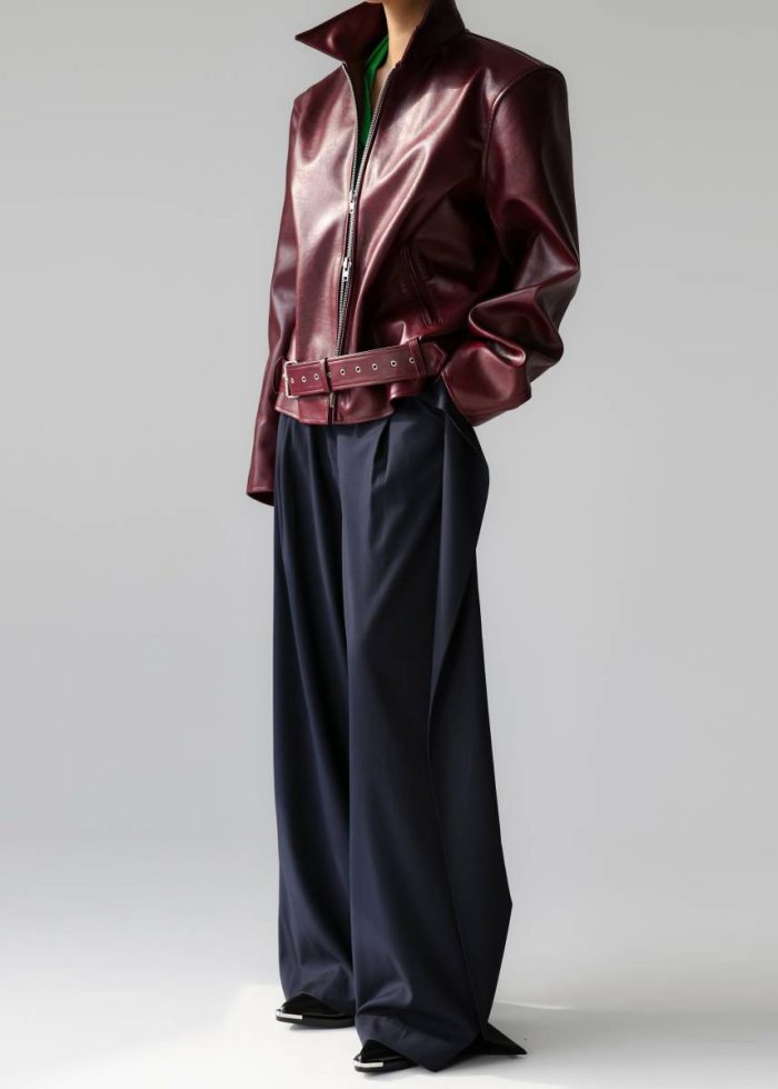 Outerwear Red Women Norbury Faux Leather Jacket - Burgundy The Frankie Shop