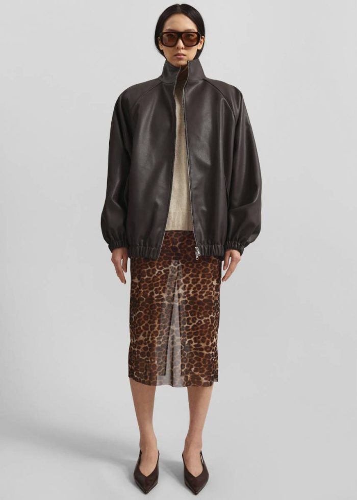 Outerwear Senta Faux Leather Bomber - Khaki Brown Brown Women The Frankie Shop