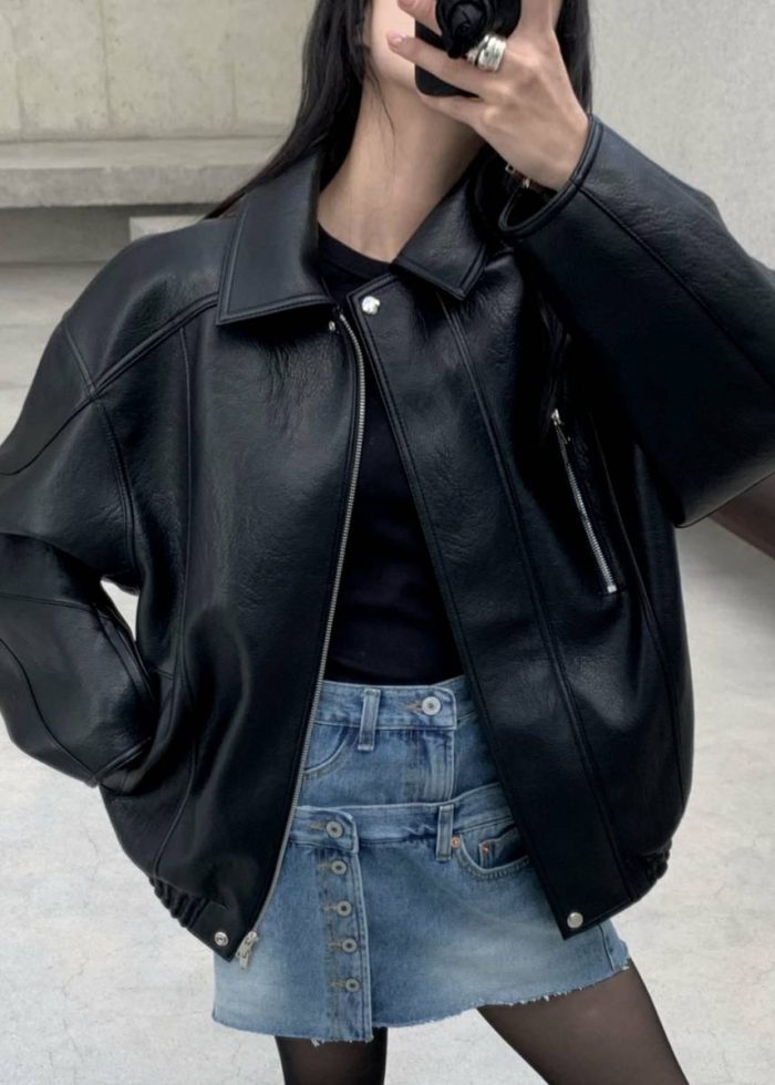 Outerwear The Frankie Shop Enora Faux Leather Jacket - Black Black Women