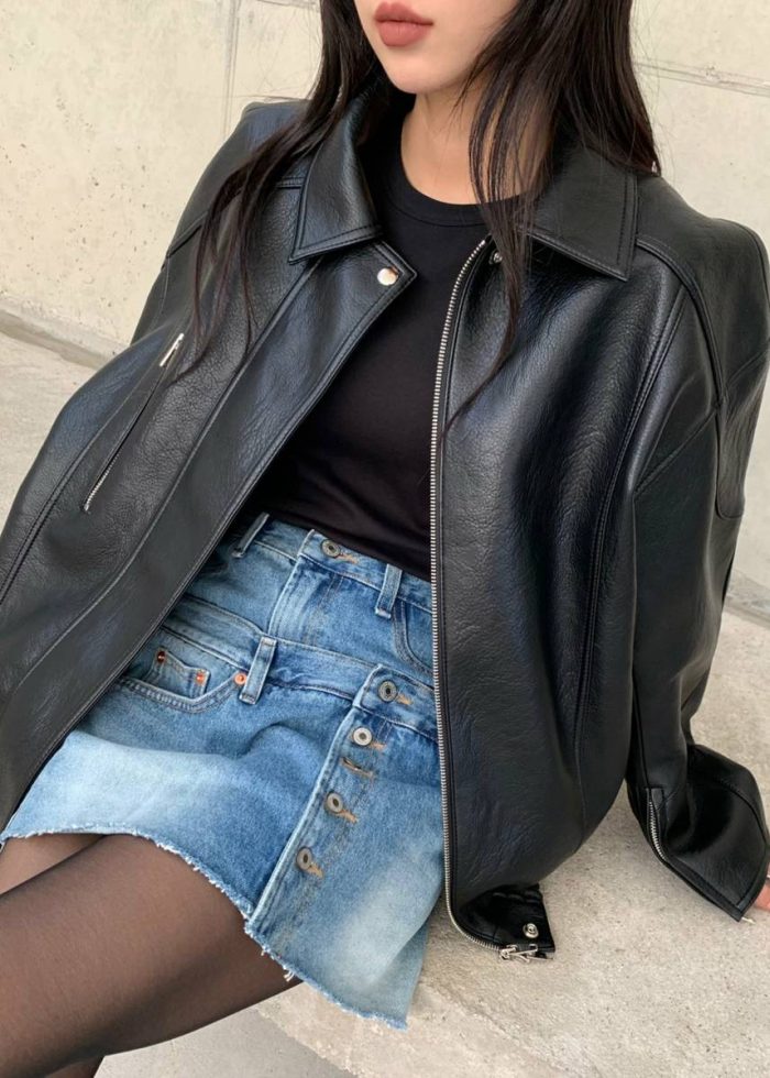 Outerwear The Frankie Shop Enora Faux Leather Jacket - Black Black Women