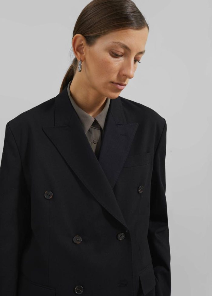Outerwear The Frankie Shop Sava Double Breasted Blazer - Black Black Women
