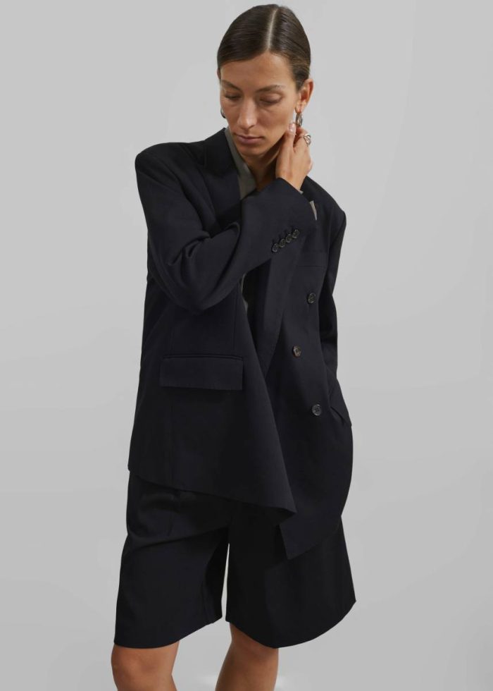 Outerwear The Frankie Shop Sava Double Breasted Blazer - Black Black Women