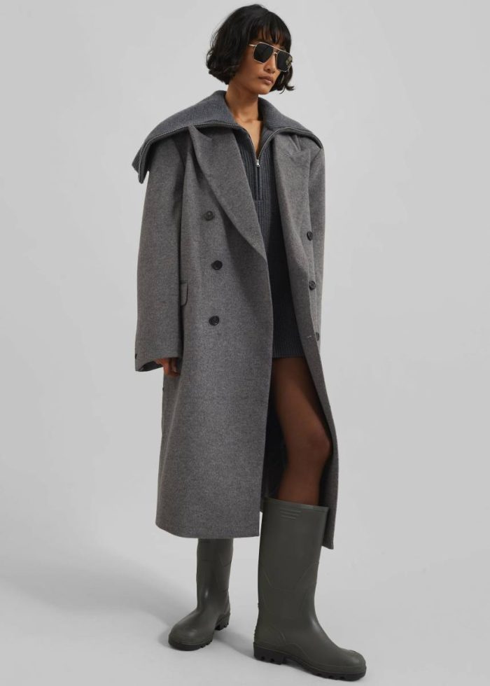 Outerwear The Frankie Shop Women Birnam Wool Coat - Grey Grey