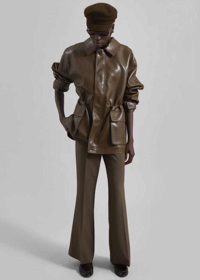 Outerwear Women Brown The Frankie Shop Cassel Faux Leather Jacket - Brown