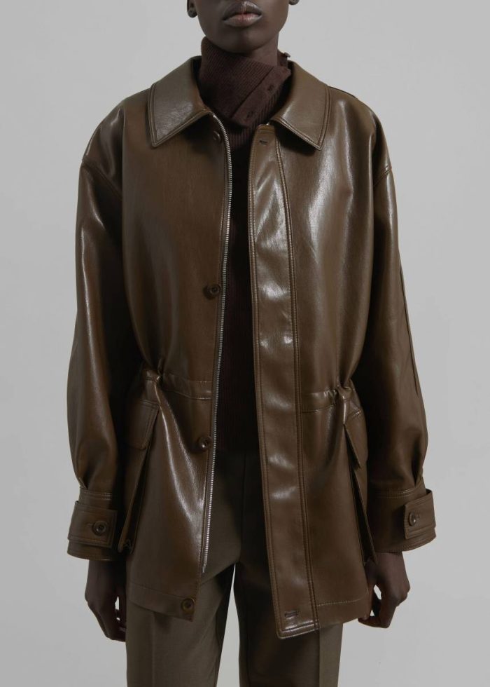 Outerwear Women Brown The Frankie Shop Cassel Faux Leather Jacket - Brown