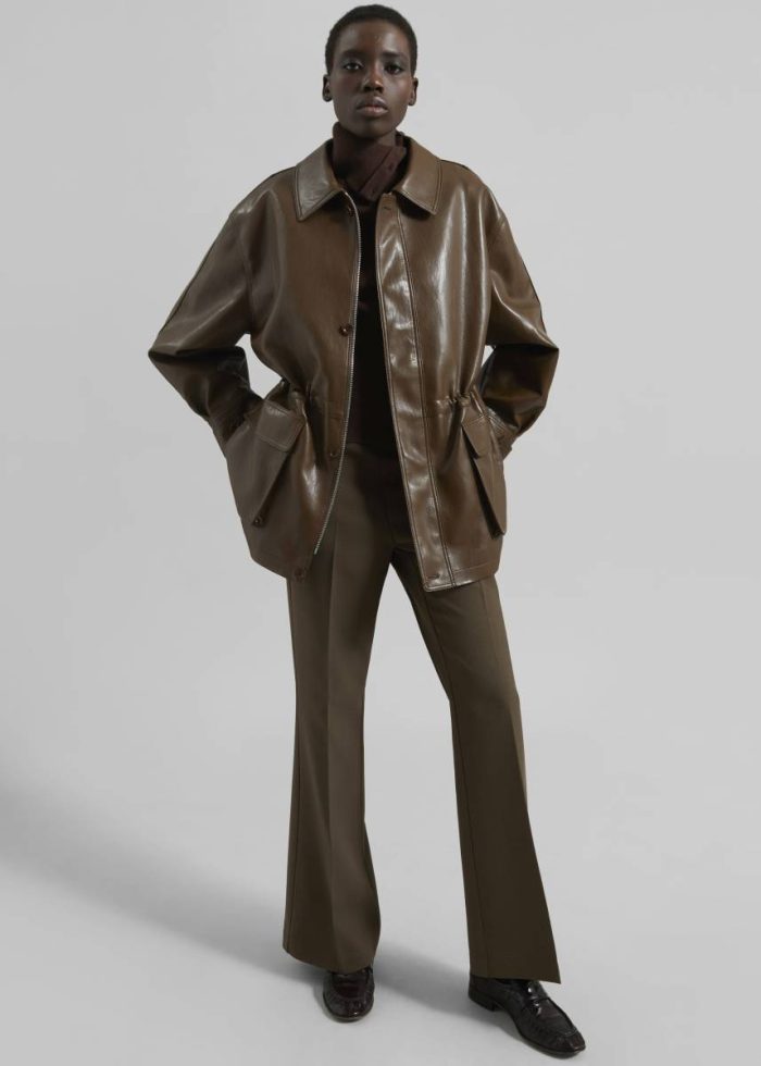 Outerwear Women Brown The Frankie Shop Cassel Faux Leather Jacket - Brown