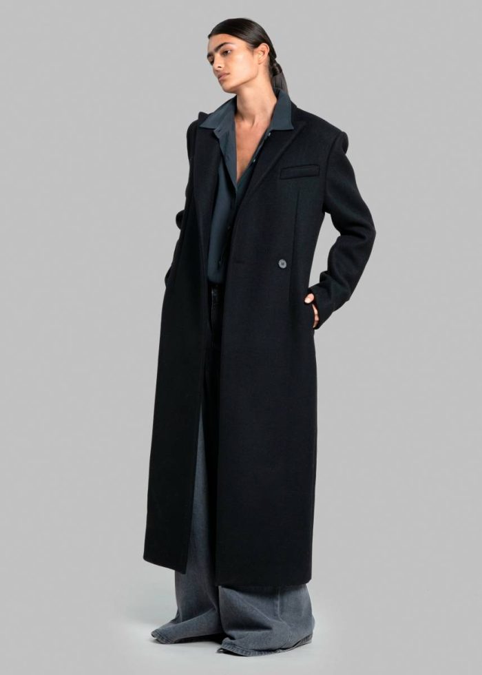 Outerwear Women The Frankie Shop Black Melva Long Coat - Black