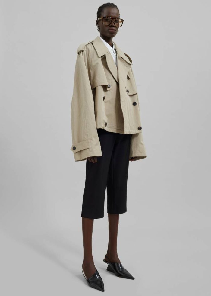 Outerwear Women The Frankie Shop Mads Cropped Trench - Beige Beige