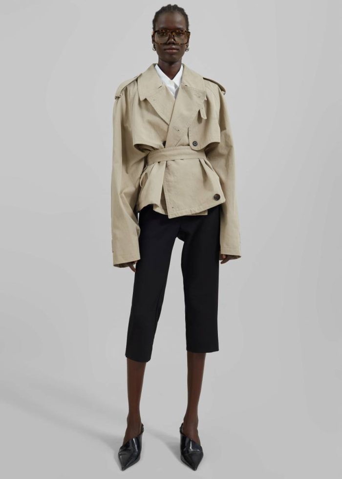 Outerwear Women The Frankie Shop Mads Cropped Trench - Beige Beige