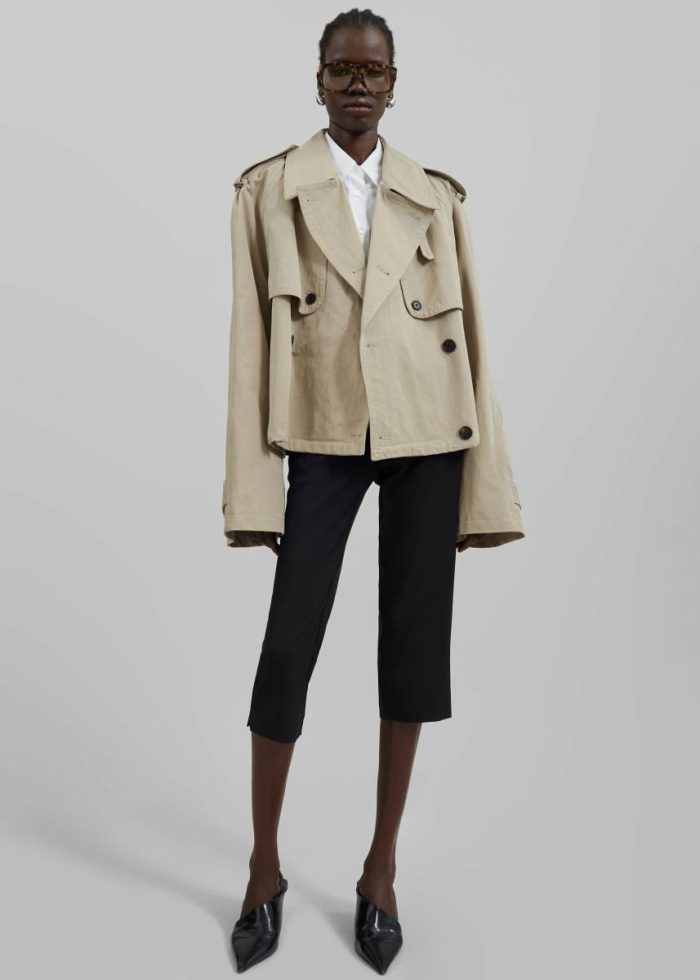 Outerwear Women The Frankie Shop Mads Cropped Trench - Beige Beige
