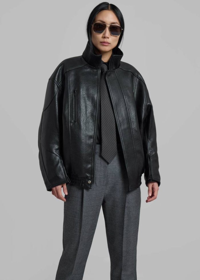 Outerwear Women The Frankie Shop Zion Quilted Bomber Jacket - Black Black