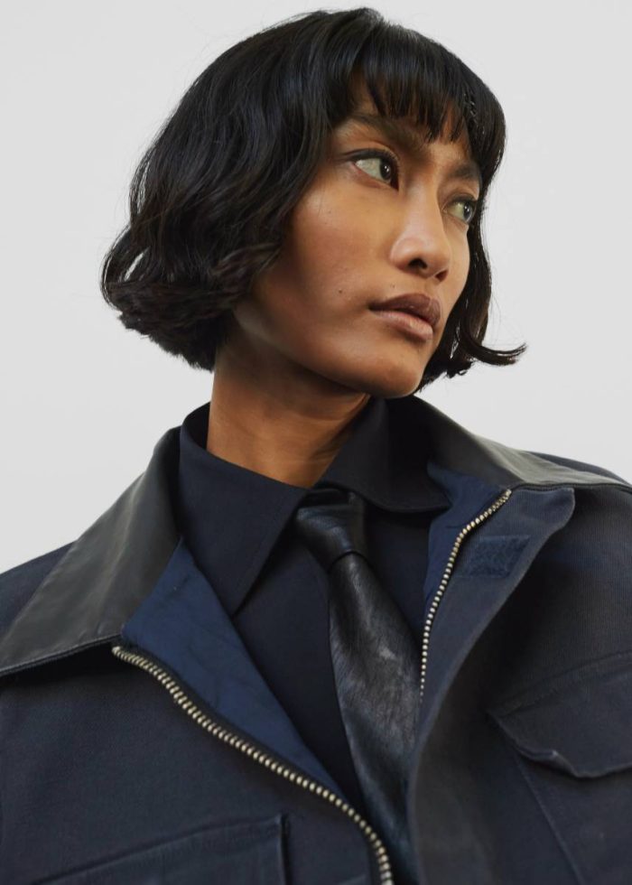 Pelso Barn Jacket - Navy Women Blue Outerwear The Frankie Shop