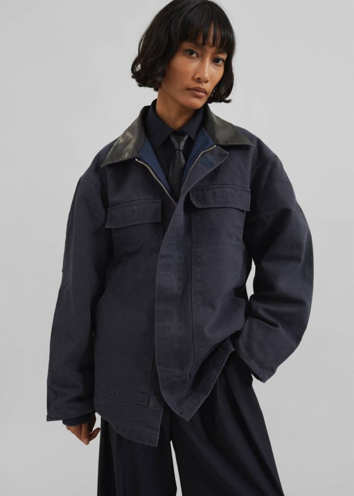 Pelso Barn Jacket - Navy Women Blue Outerwear The Frankie Shop