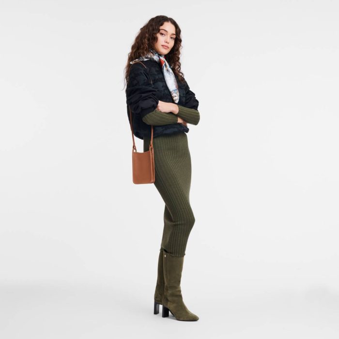 Phone Cases Women Caramel Le Foulonné Phone Case Caramel - Leather Longchamp