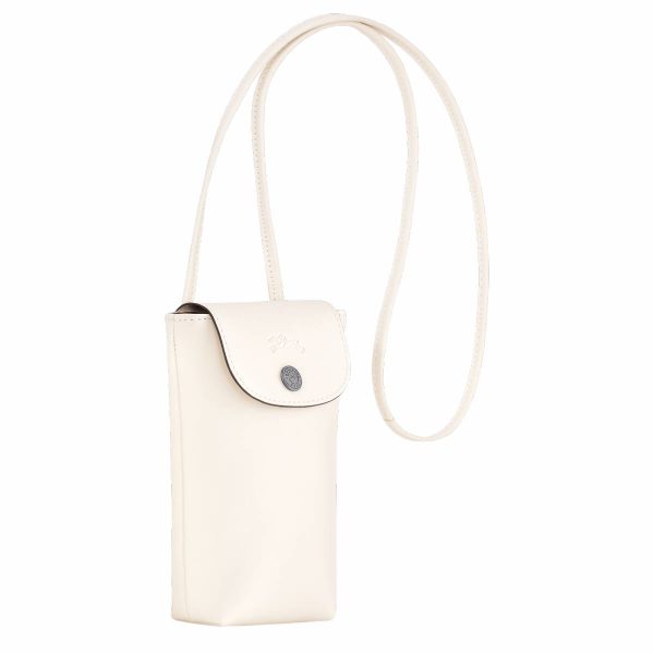 Phone Cases Women Longchamp Ecru Le Pliage Xtra Phone Case With Leather Lace Ecru - Leather