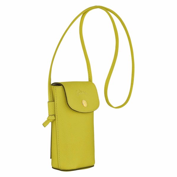 Phone Cases Women Longchamp Épure Phone Case With Leather Lace Kiwi Green - Leather Kiwi Green